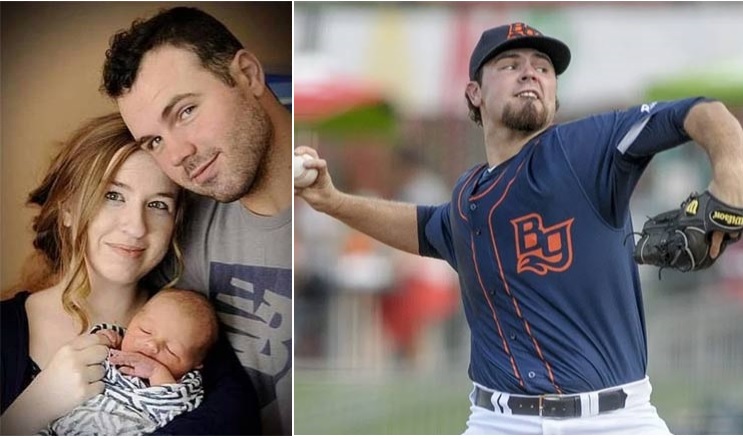 Blake Bivens, su esposa e hijo