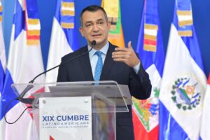 Román Andrés Jáquez Liranzo, presidente de la JCE, durante su discurso en la XIX Cumbre Latinoamericana